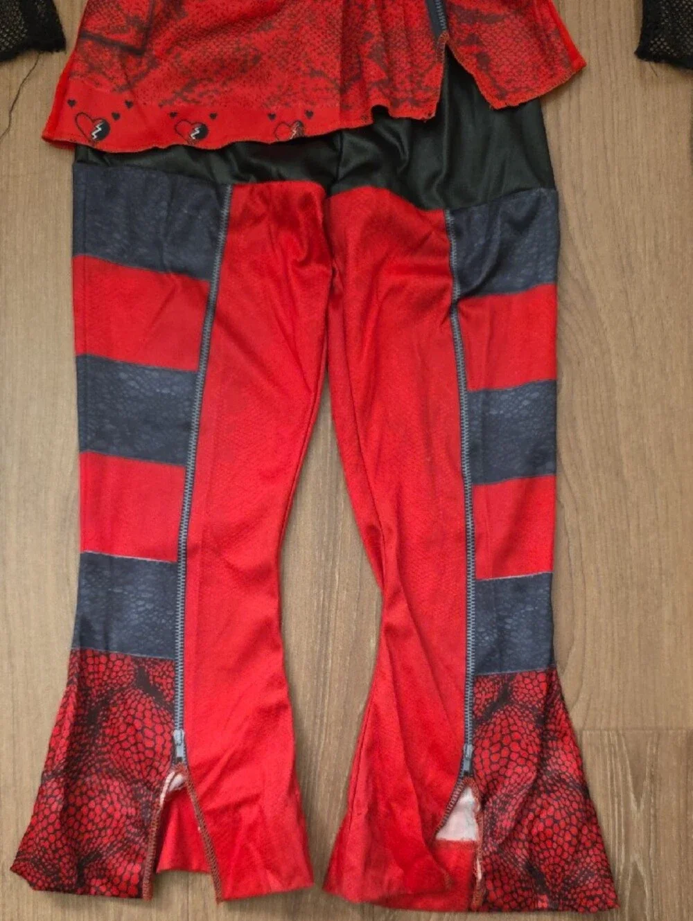 Disney Princess Red Costume Red Broken Heart Punk Kids Costume W Gold Heart Belt